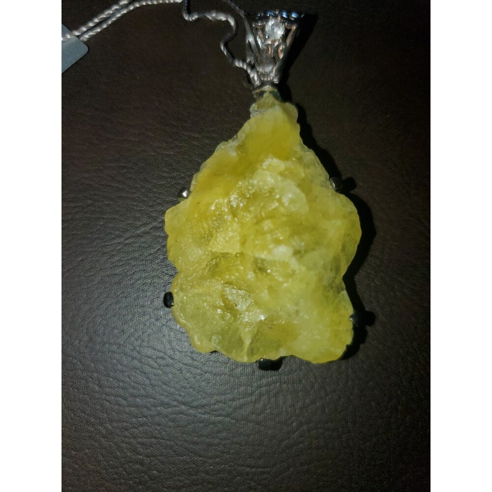 Starborn Creations 925 Silver Pendant With Large Brucite And White Topaz - Picture 11 of 11